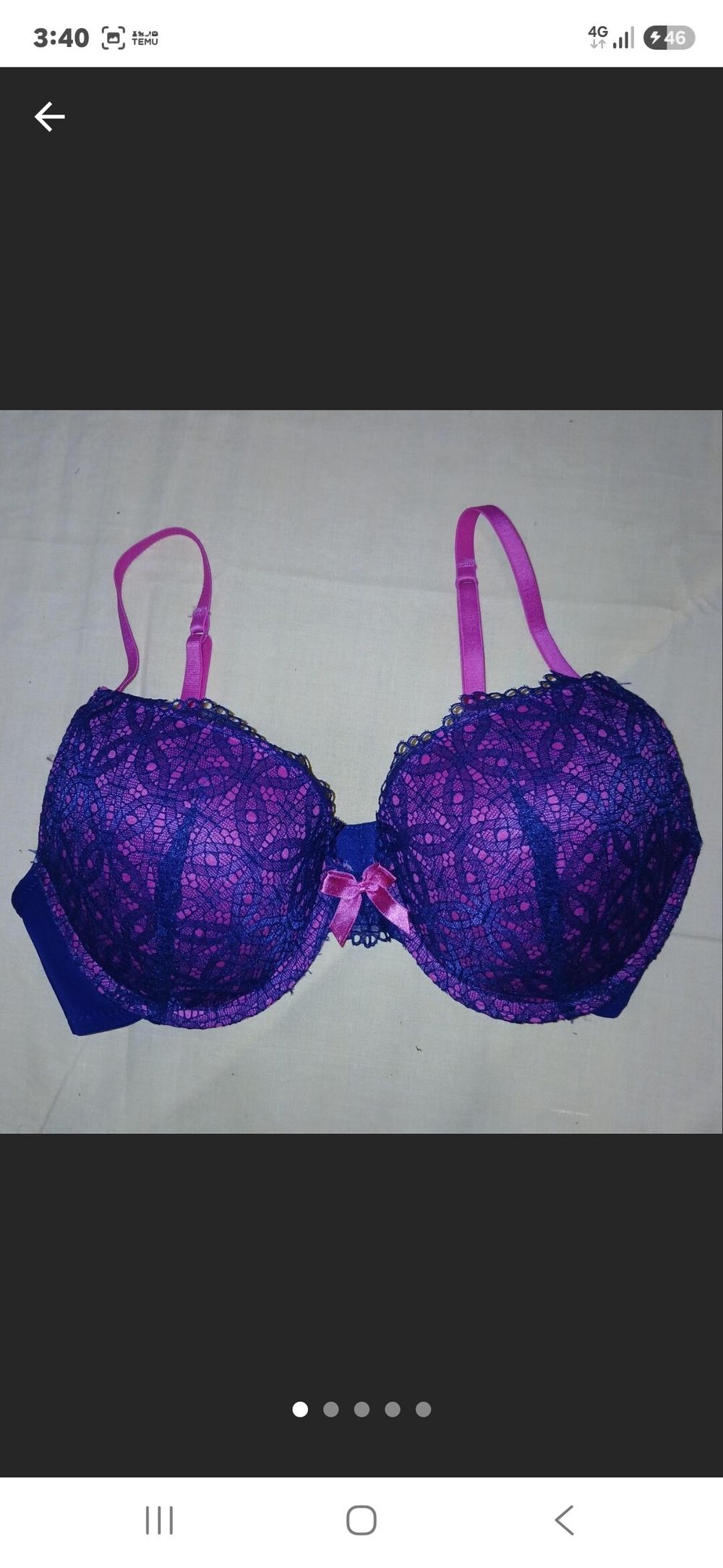 Rose & Thorne Purple and Pink Lace Bra