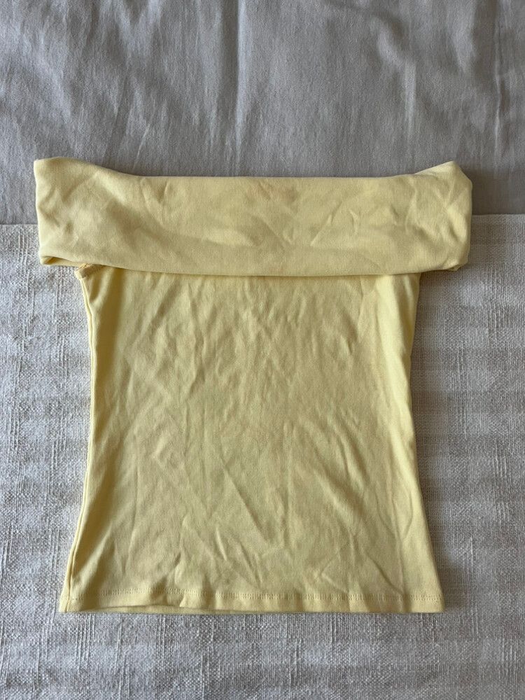 Glassons Yellow Strapless Fold over Top