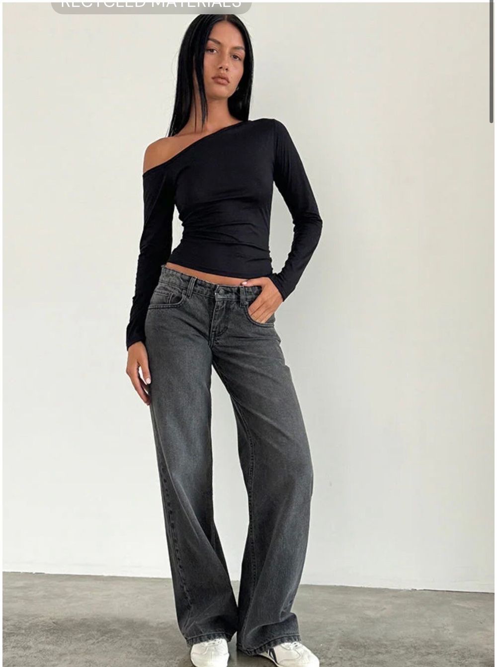 black/grey motel rocks low rise parallel jeans