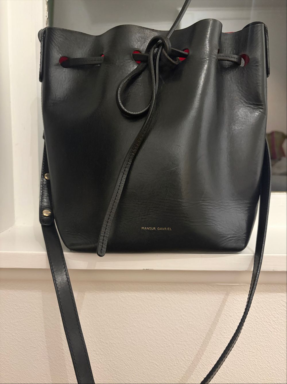 Mansur Gavriel Black Mini Bucket Bag