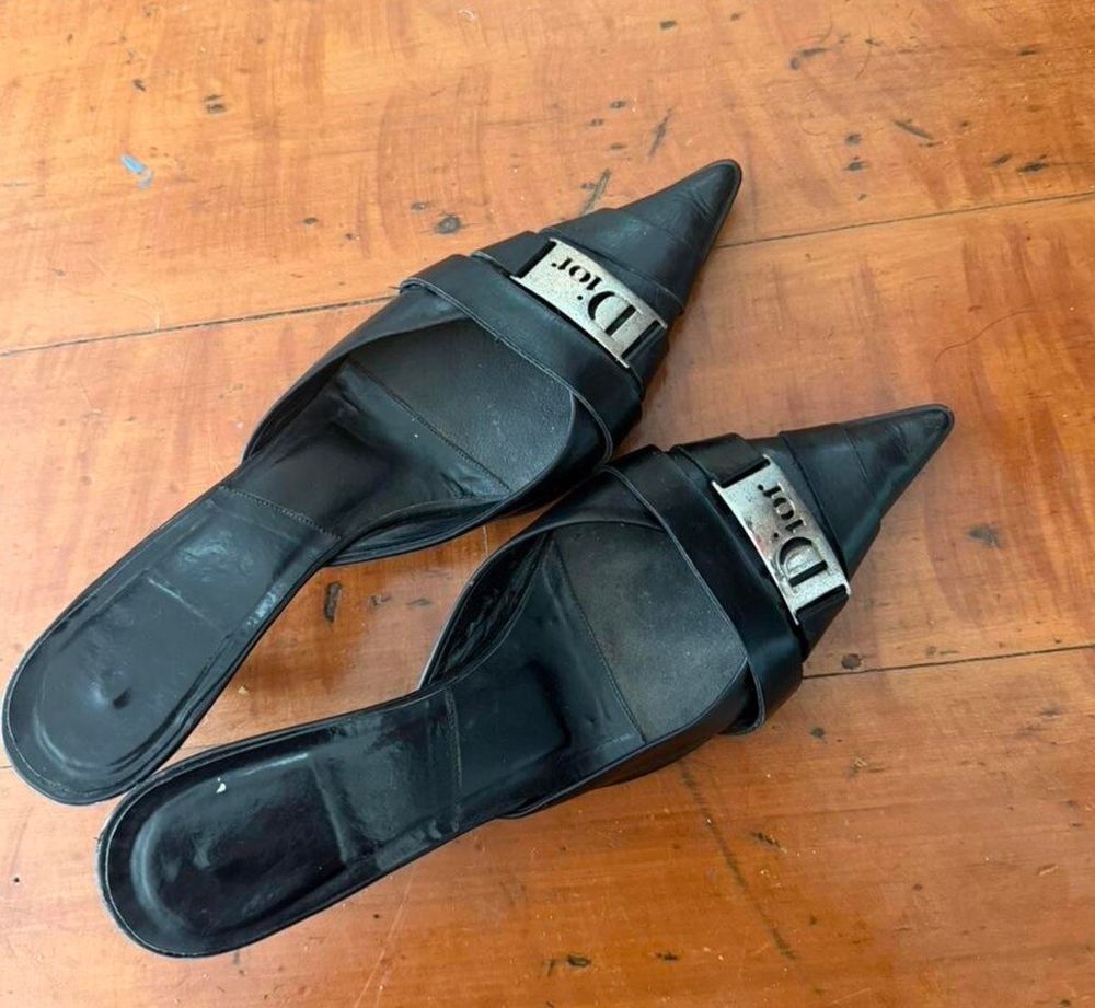 Christian Dior Black Heeled Mules