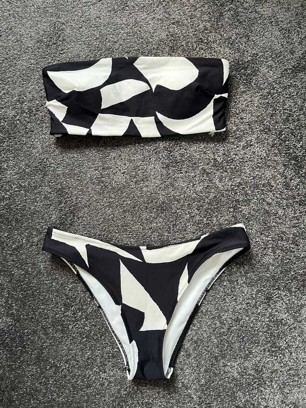 Black and White Bandeau Bikini