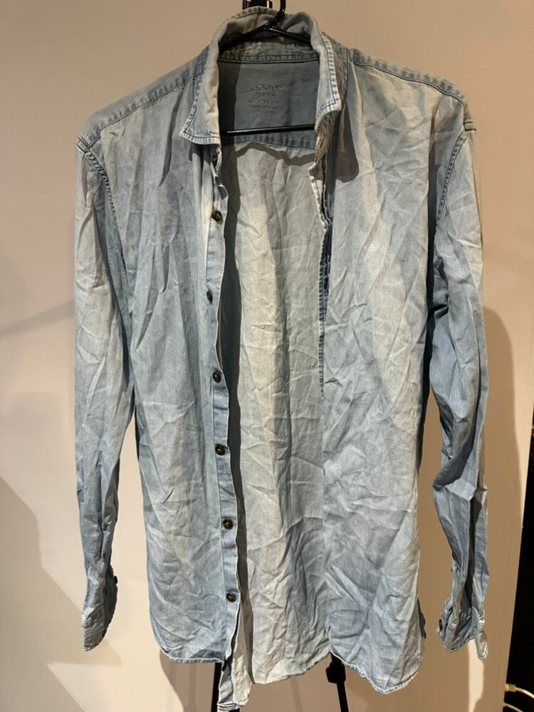 Vintage Blue Denim Shirt - Size M