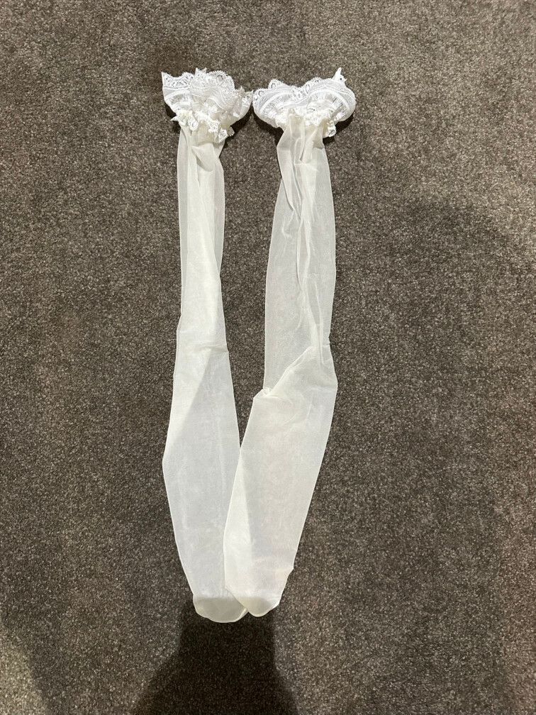 White Lace Top Lingerie Stockings