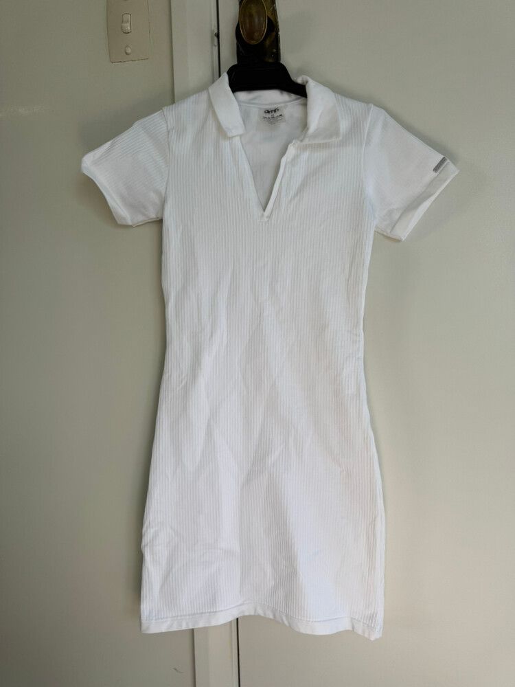 aim'n White Ribbed Dress
