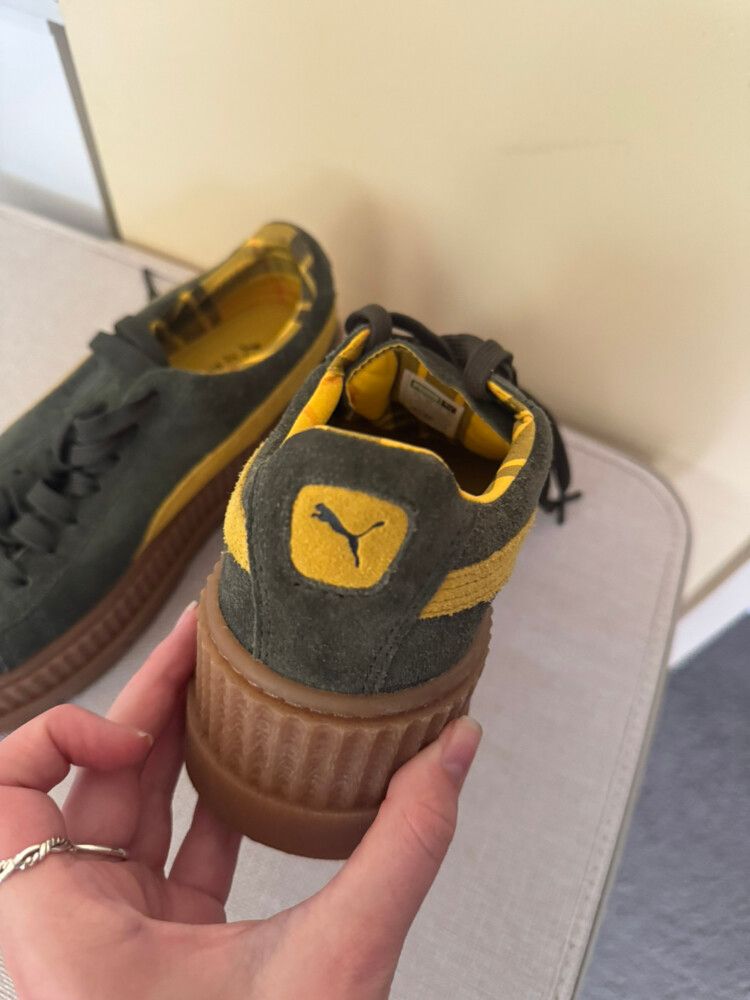 Puma Olive Yellow Fenty Sneakers Size US 9 EU 40