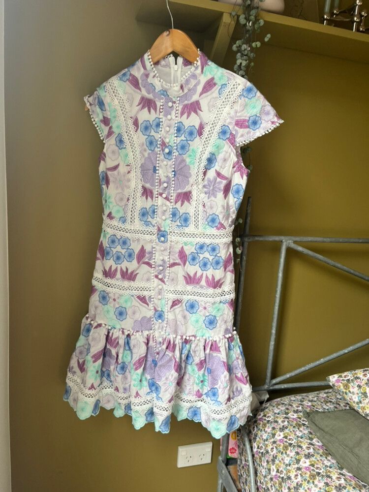 Marlo Mummy Embroidered Peplum Dress