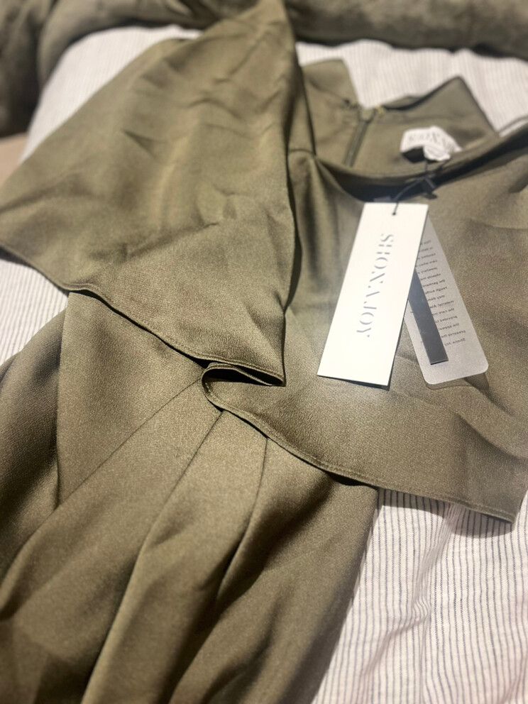 Shona Joy Luxe Draped Cocktail Frill Dress