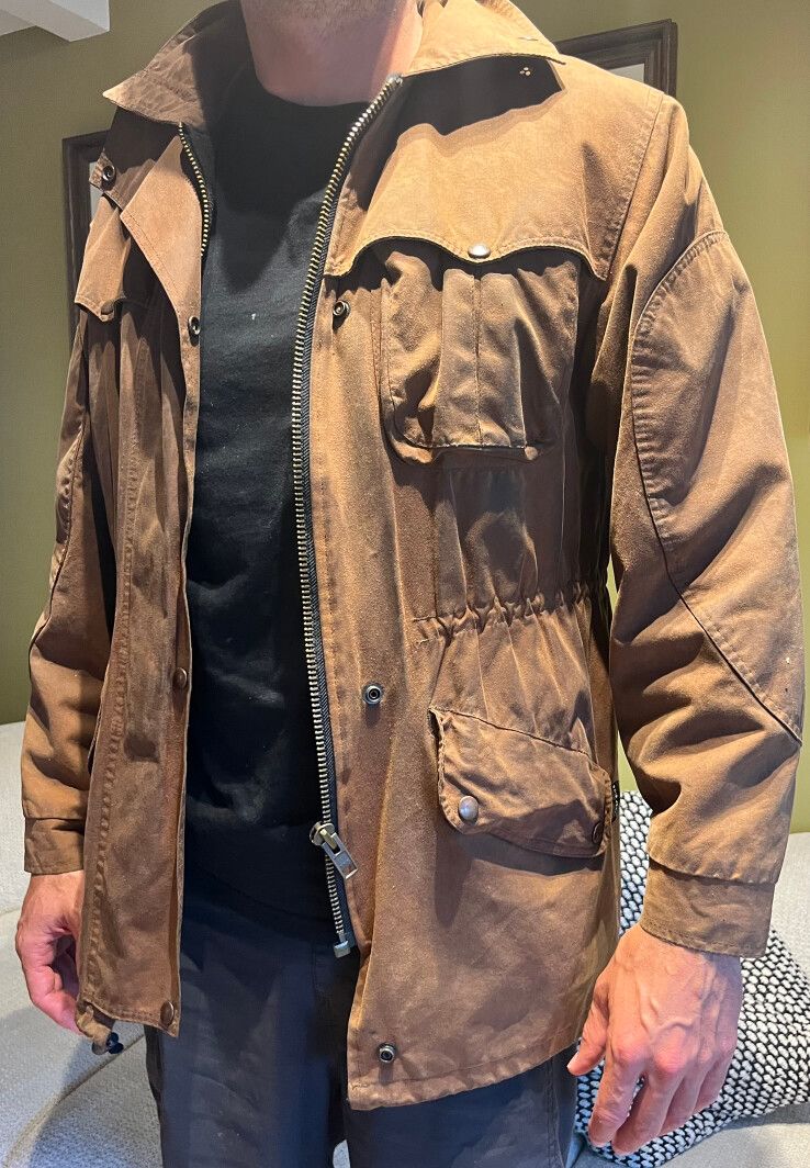 Oscar Eide Brown Oilskin Jacket VINTAGE