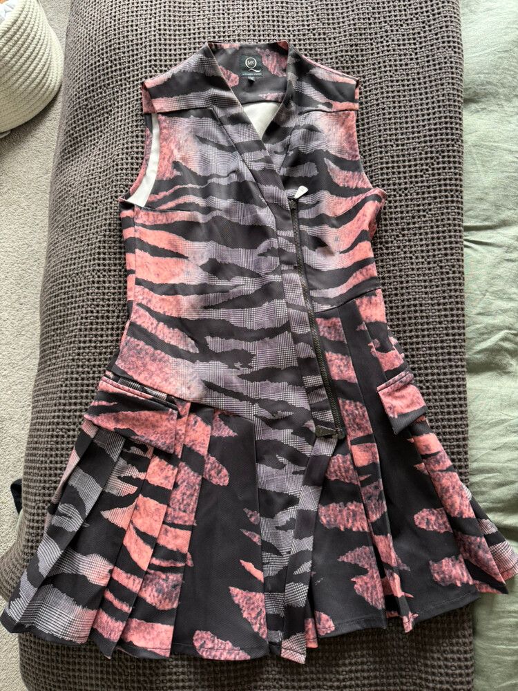 Alexander McQueen zebra short zip dress