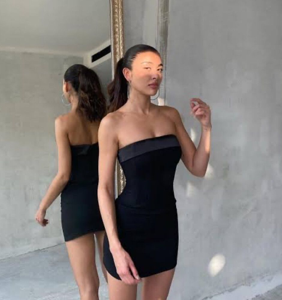 with jean chloe corset dress black Chloe Corset Dress