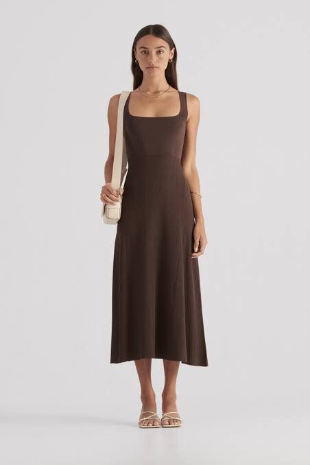 elka collective brown dress Mina Brown Satin Maxi Dress