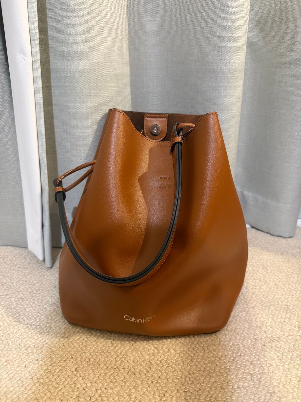 Calvin Klein Brown Bucket Shoulder Bag