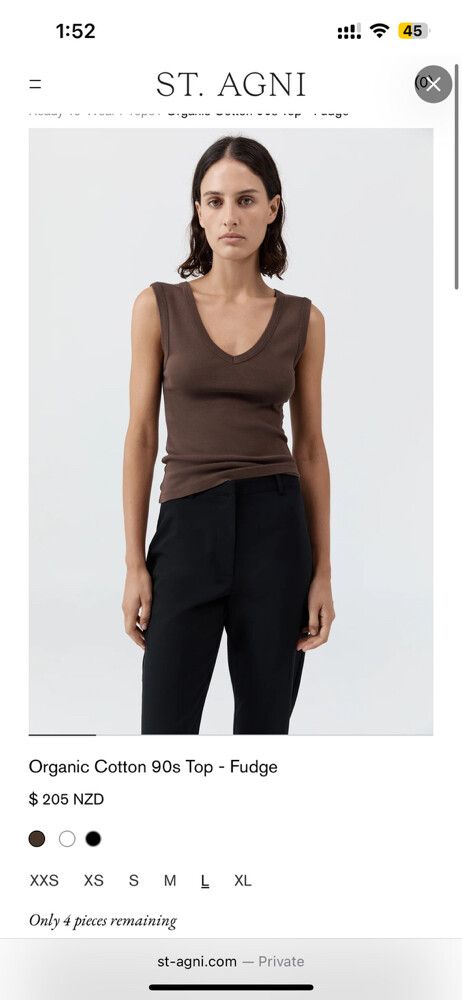 Organic Cotton 90s Top - Fudge