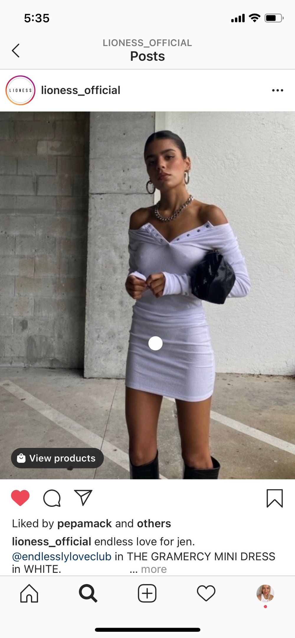 Lioness - White Gramercy Mini Dress on Designer Wardrobe
