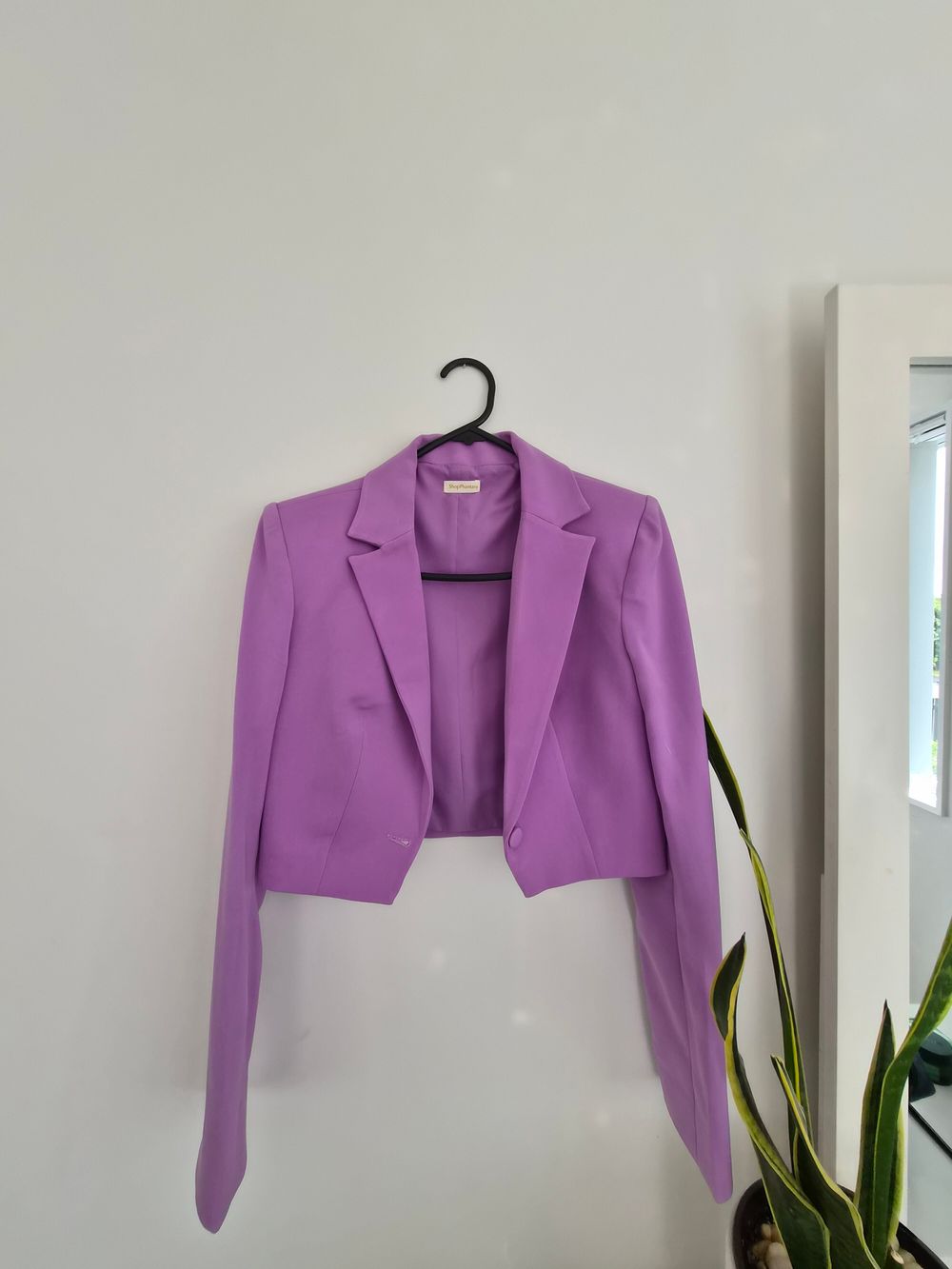 Lilac Two-Piece Set – Cropped Blazer & Midi Skirt