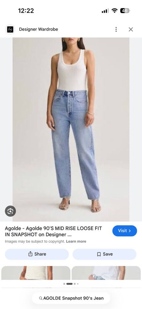 Agolde Blue 90s Snapshot Jeans