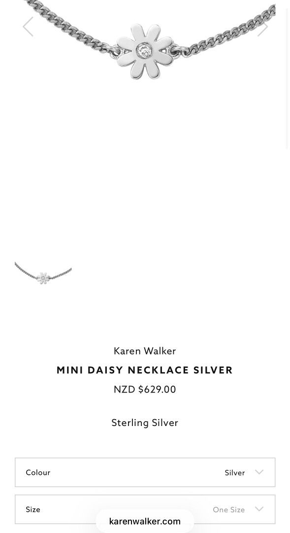 Karen Walker Silver Mini Daisy Necklace