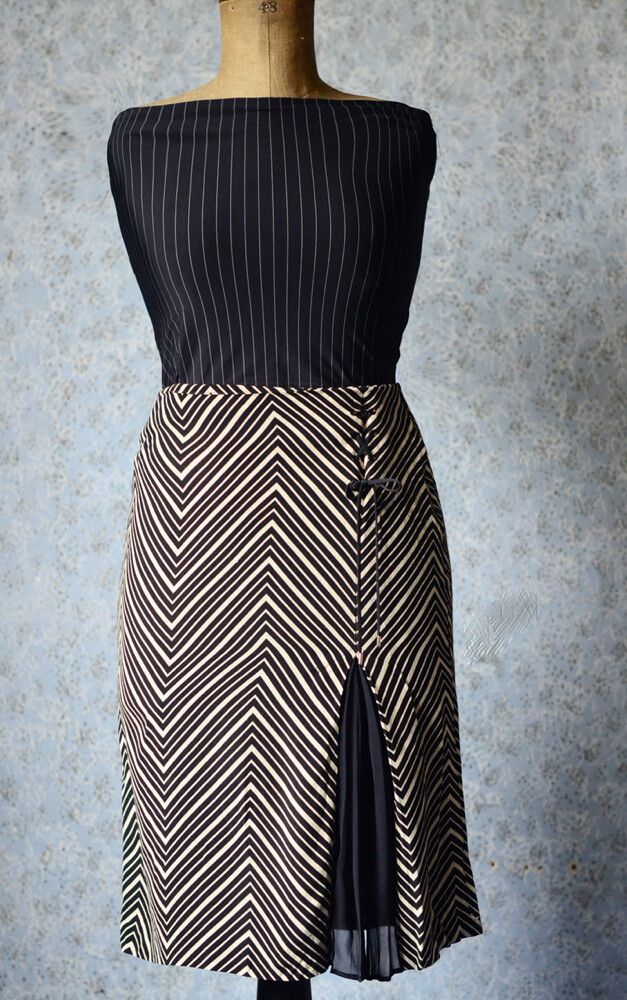 Beige and Black Skirt