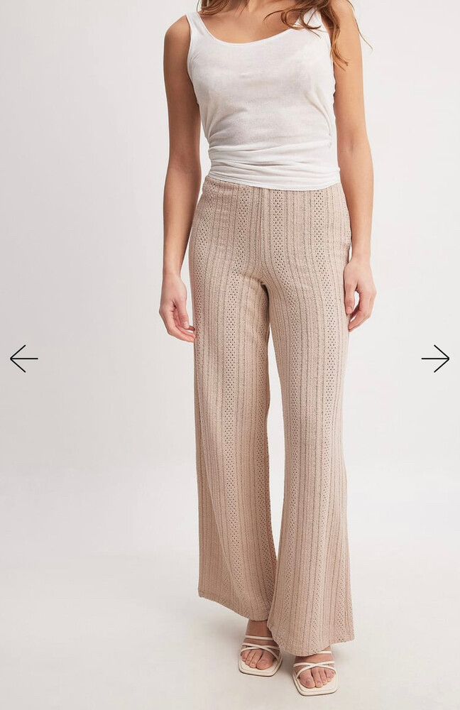 Beige Knit Pants