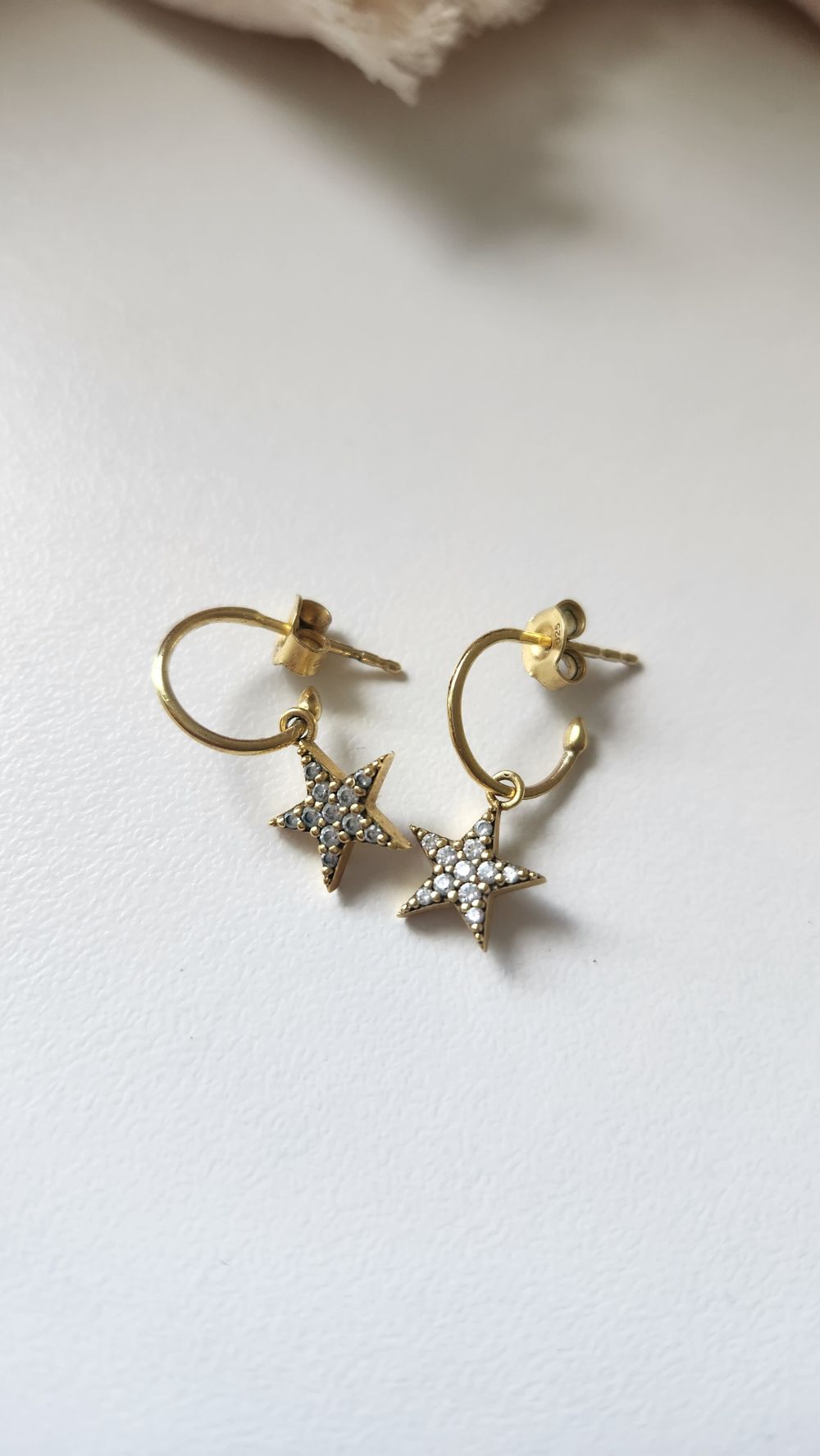 Silk and Steel Gold star earrings