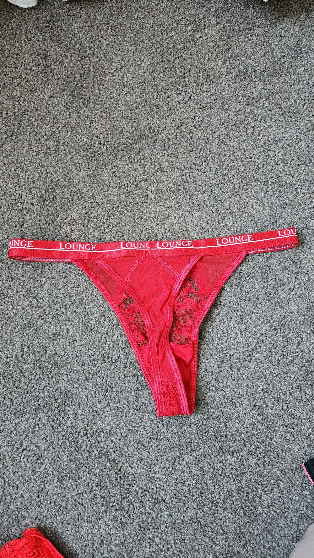 Lounge Red Lace Thong