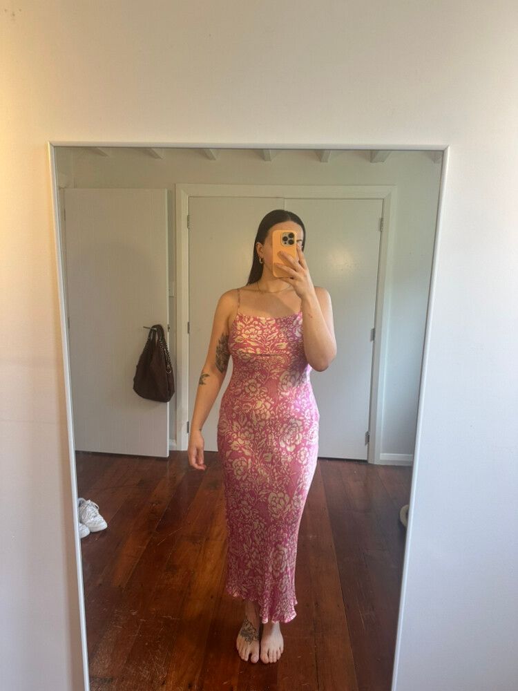 open lace back dress ZARA Pink Maxi Dress | Gently Used