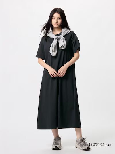 uniqlo - Uniqlo Black Midi Dress on Designer Wardrobe
