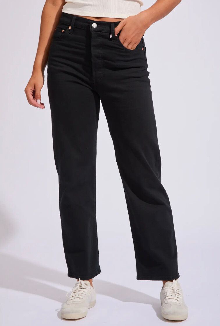 Levi's Black Ribcage Straight Ankle Jeans - 27
