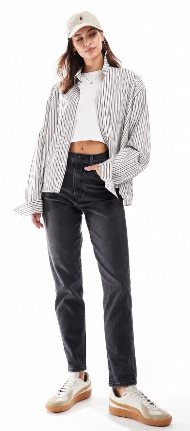 Levi's Black High Waisted Mom Jeans - 27