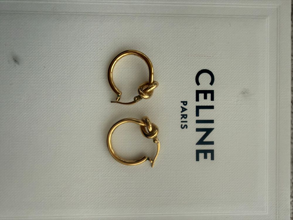 Celine Gold Knot Hoop Earrings