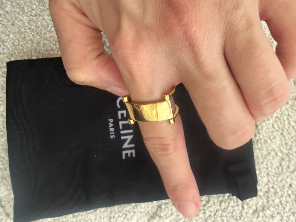 Celine Gold Tone Triomphe Ring