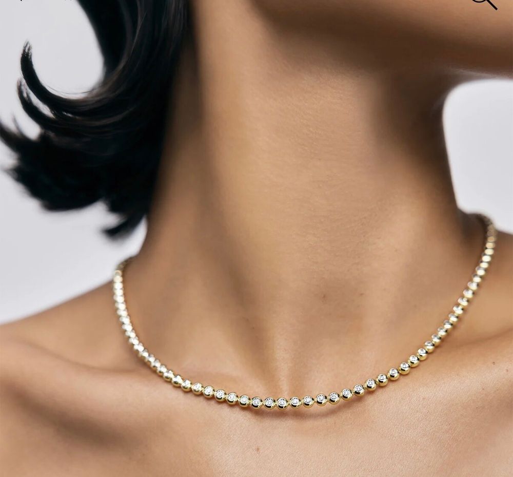 Monica Vinader Gold Vermeil Lab Grown Diamond Necklace