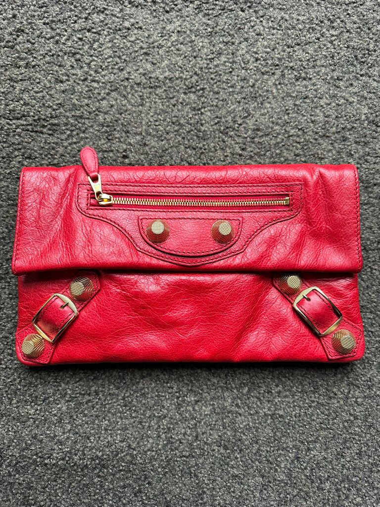 BALENCIAGA Envelope Clutch Bag - Red