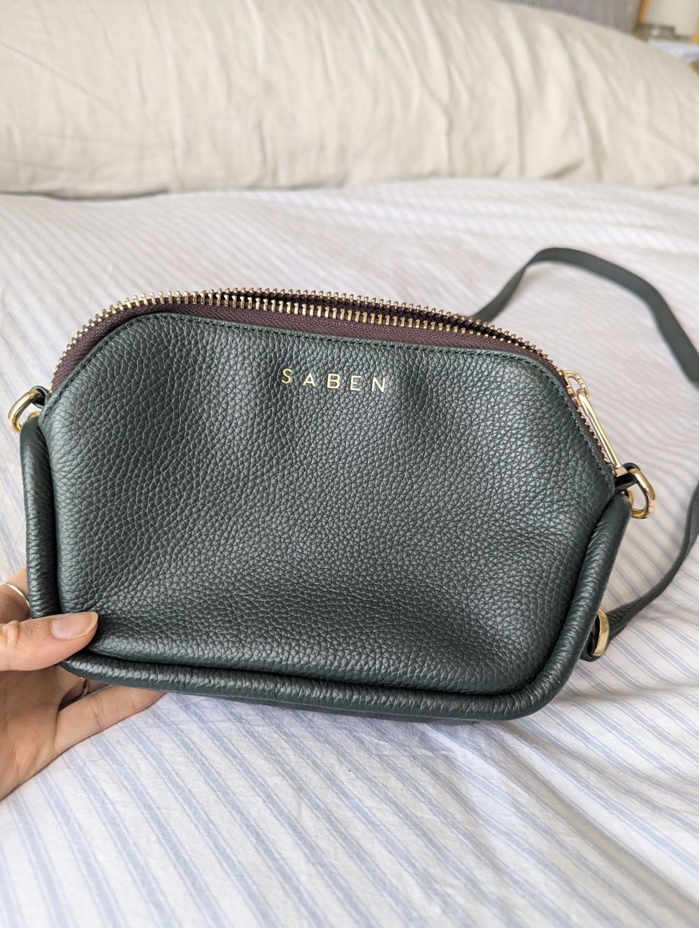 LIMITED EDITION Saben Odile Highland Green Leather Crossbody Bag