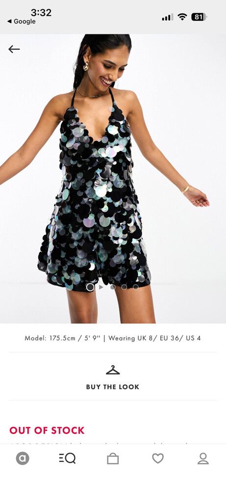 ASOS design sequin halterneck playsuit