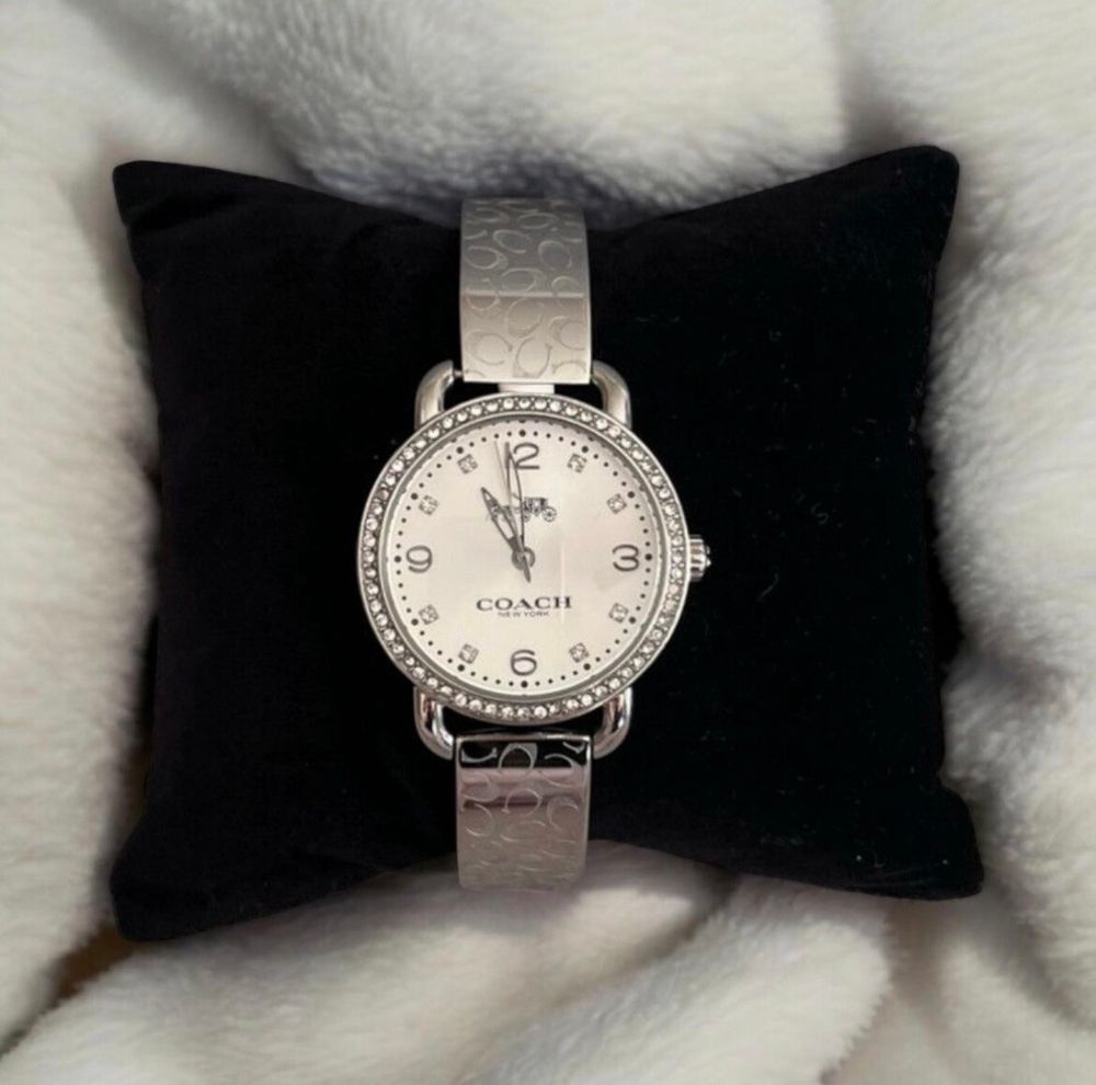 Coach Silver Crystal Bezel Watch