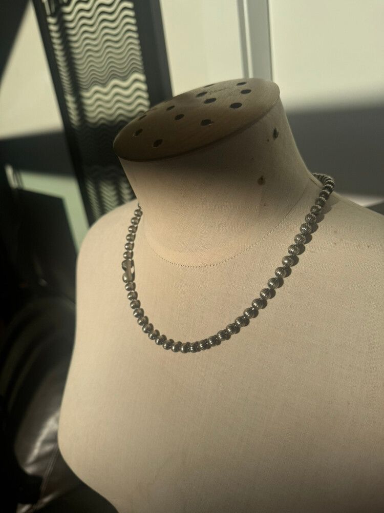 90s metal ball choker chain