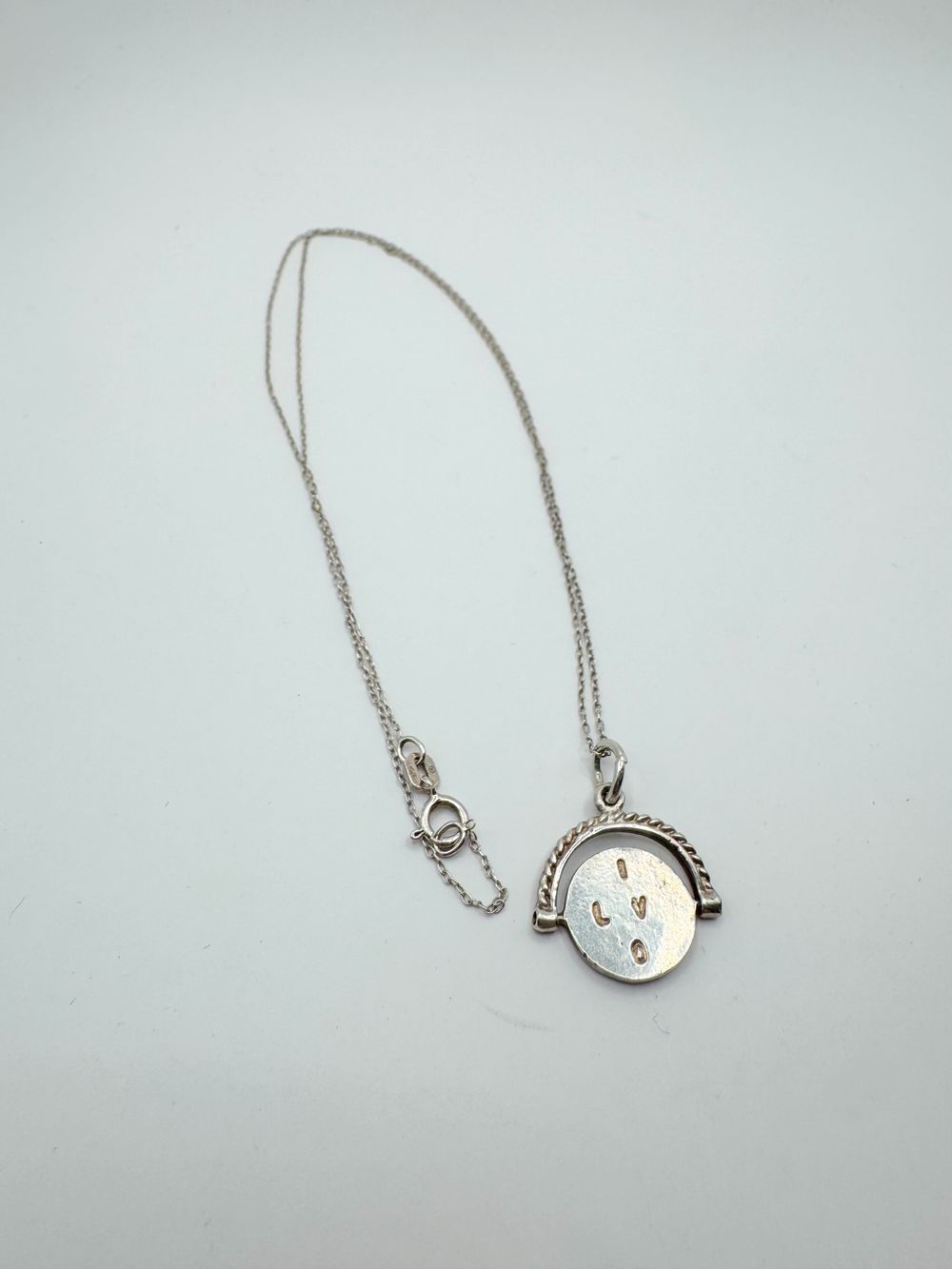 Sterling I LOVE YOU spinner pendant