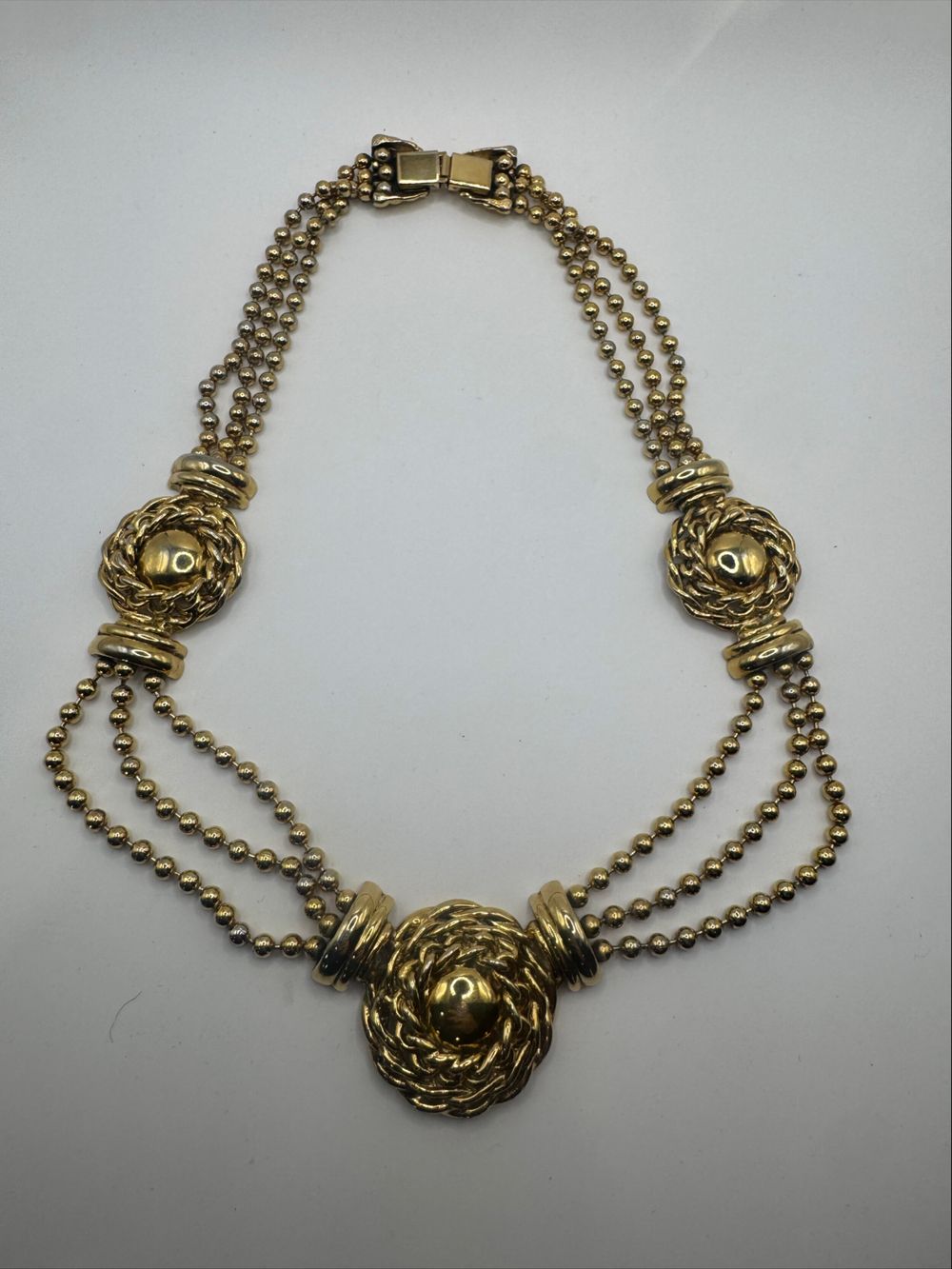 Stunng gold costume medallion DMJ necklace