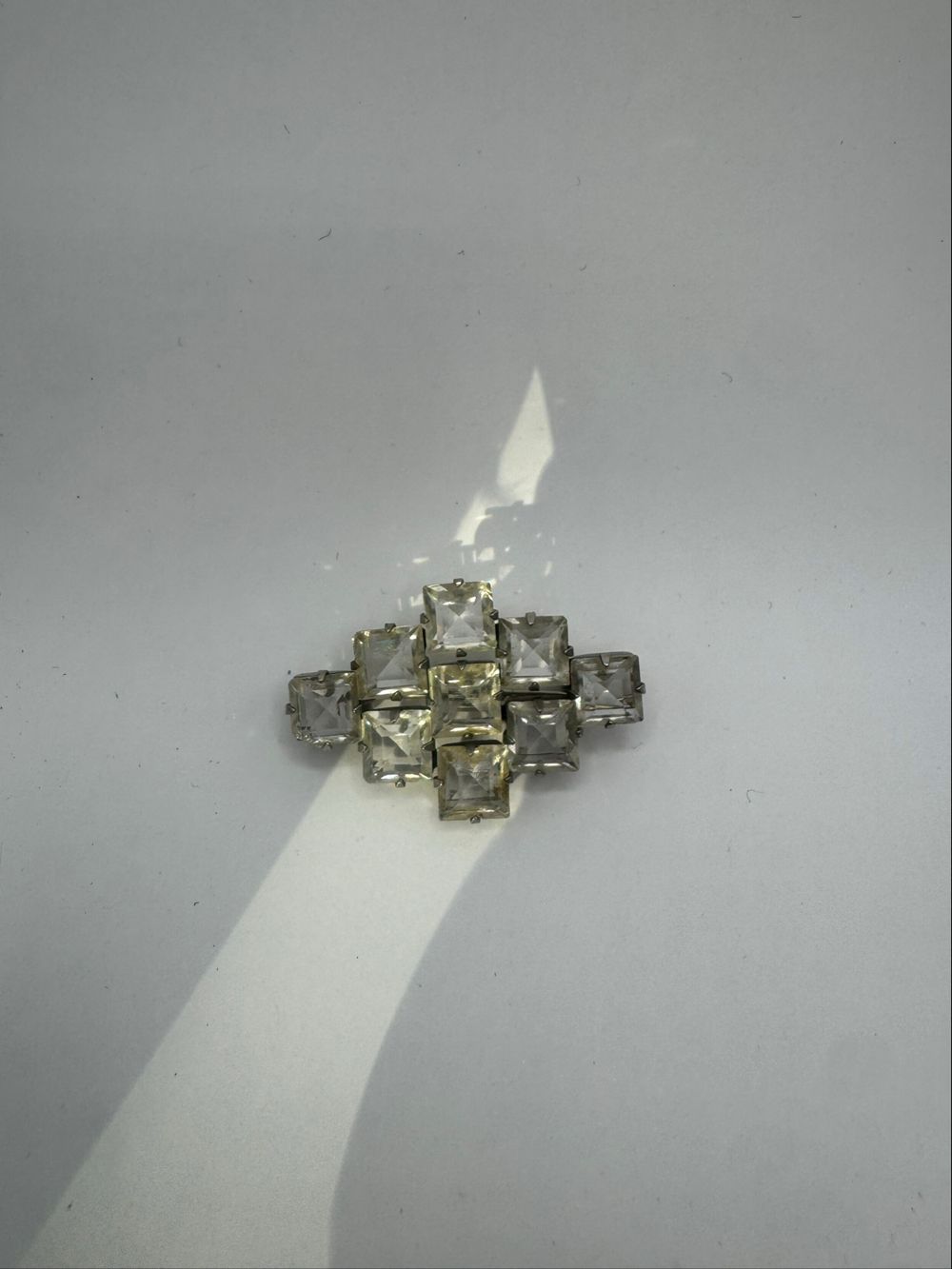 min century clear crystal brooch