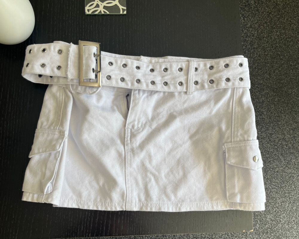 Princess Polly White Cargo Skirt