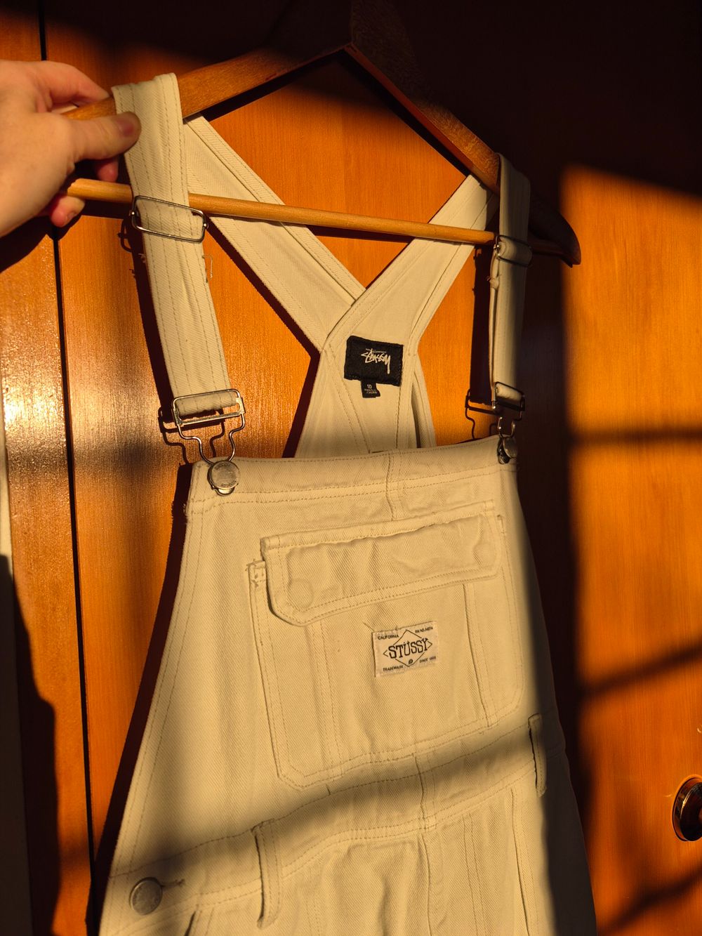 STUSSY white Denim Overalls