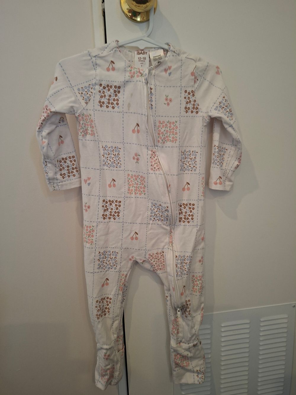 Baby White Floral Patchwork Onesie