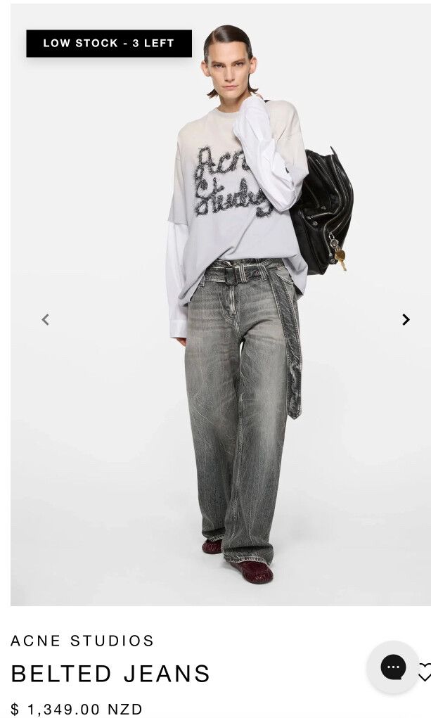 Acne Studios Grey Belted Jeans