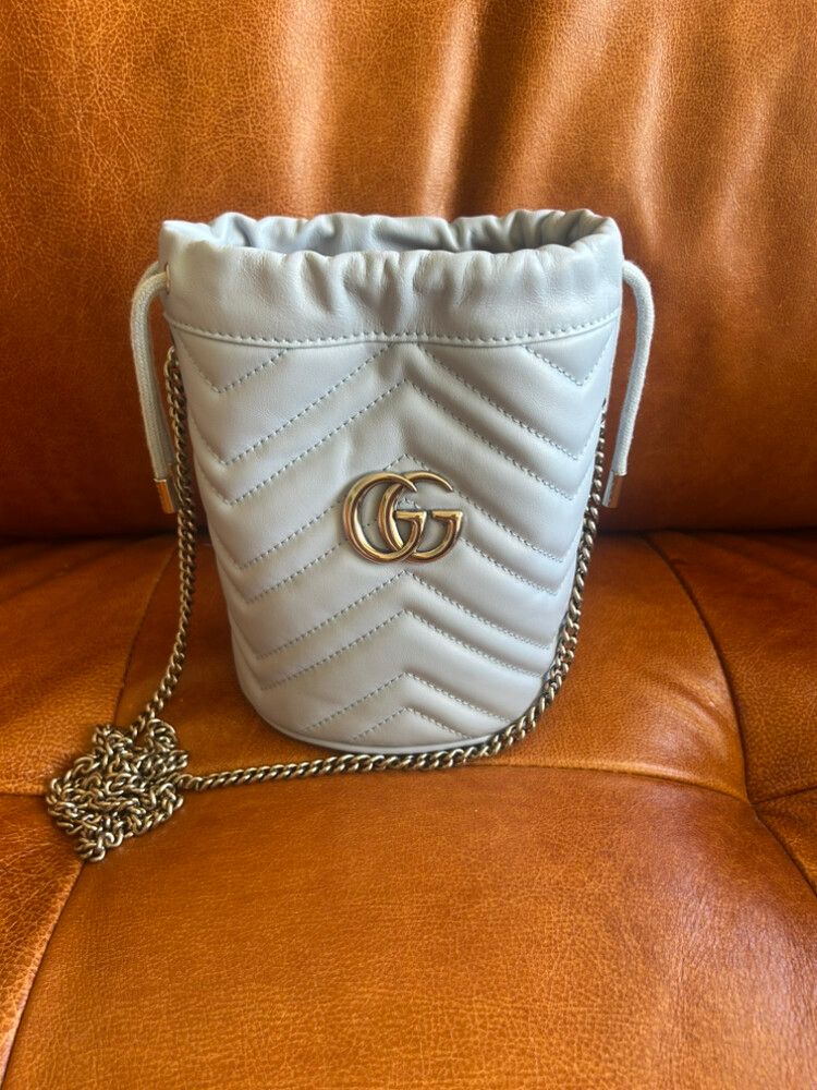 GG Marmont small bucket bag (blue)