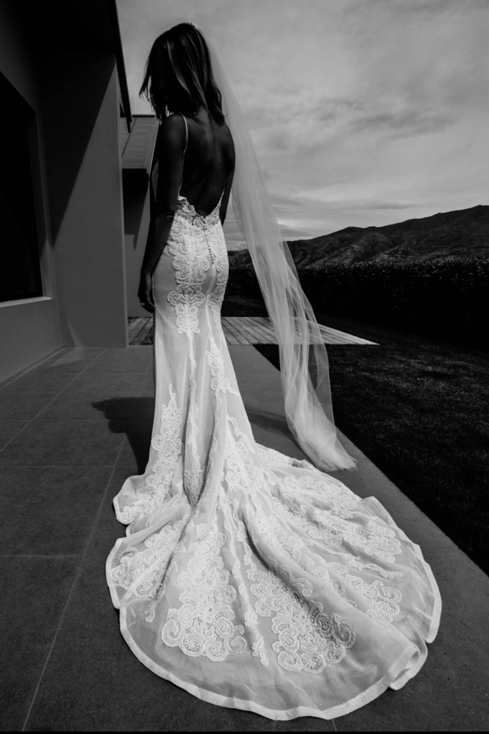Hera Couture- White hand beaded lace Wedding Dress
