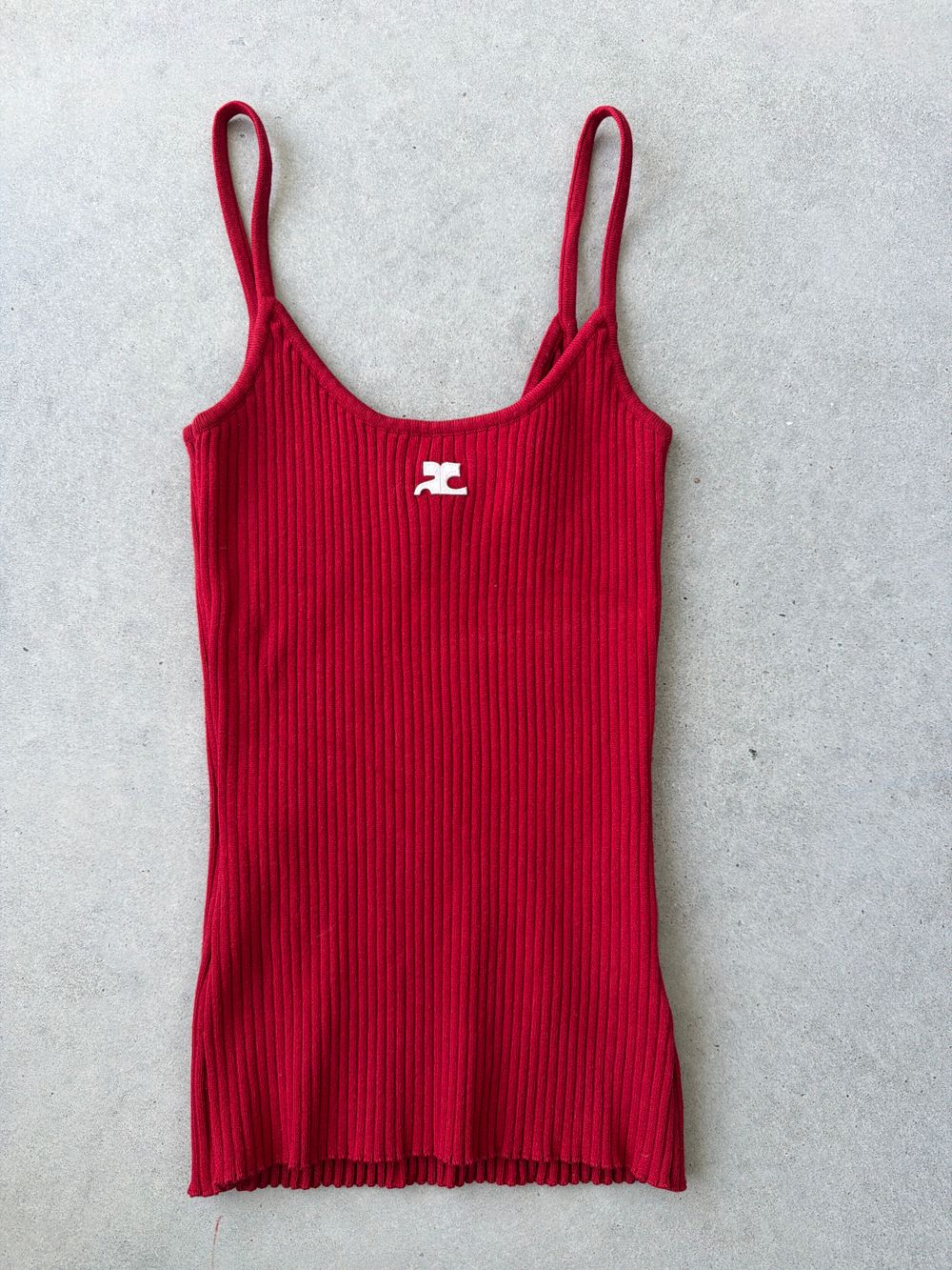 Courreges Red Ribbed Tank