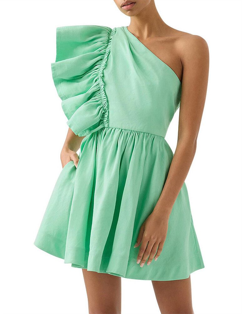 aje bonjour asymmetric mini dress Aje - Aje Bonjour Asymmetric Mini Dress