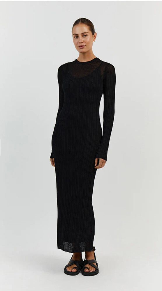 DISSH - HARPER BLACK LONG SLEEVE KNIT DRESS on Designer Wardrobe